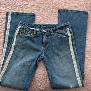 Armani Exchange Denim Straight-Leg Jeans with White Side Stripe